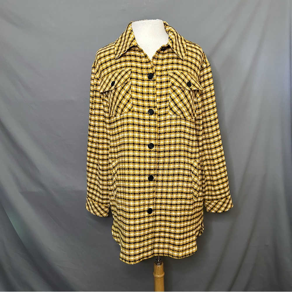 Karl Lagerfeld yellow plaid shacket